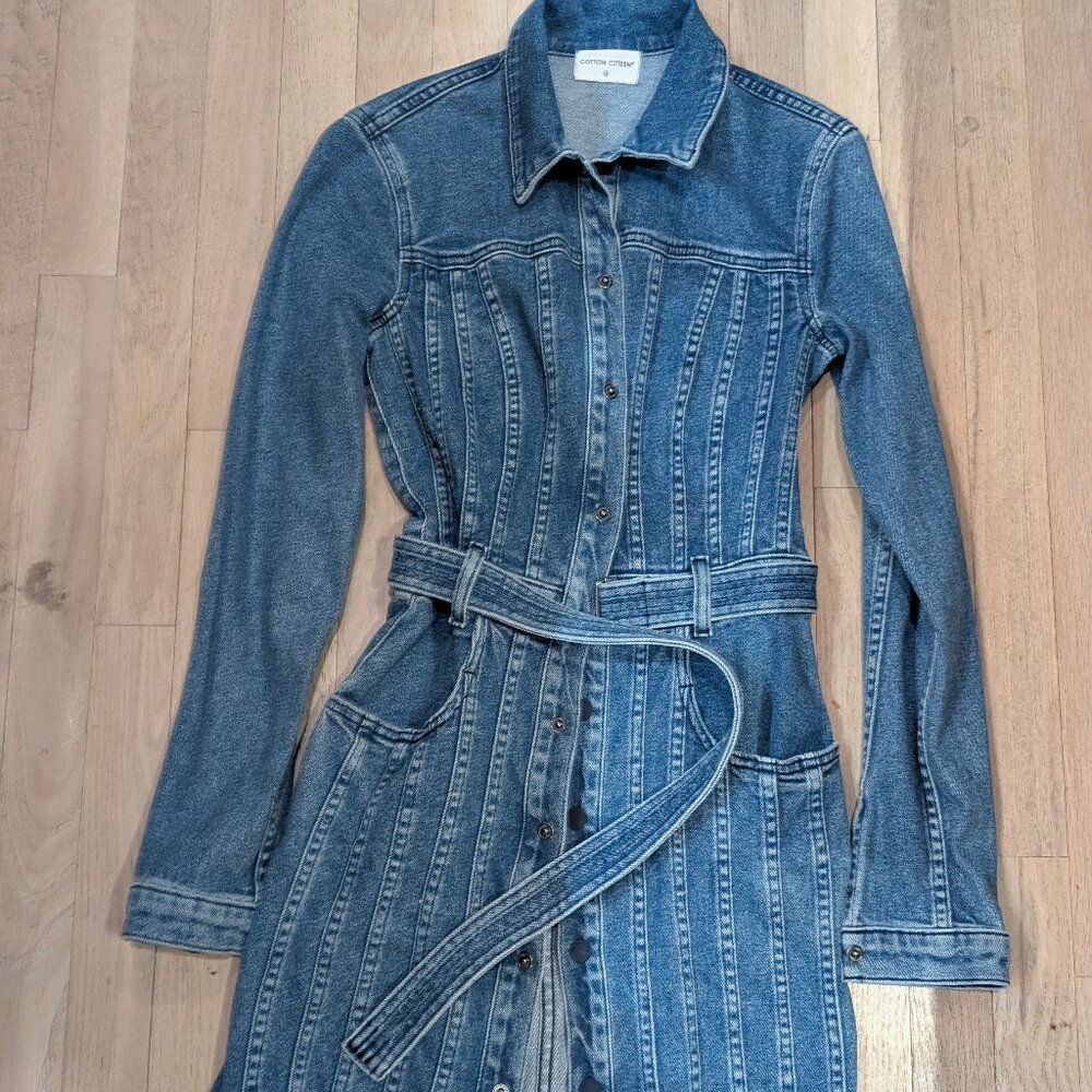 NWOT Cotton Citizen Caballo Dress In Croft Belted Denim M